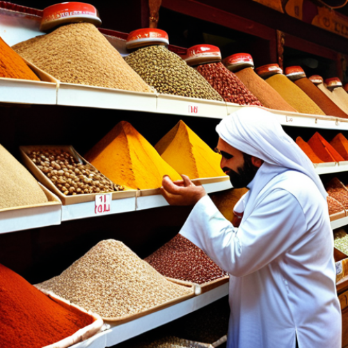 Home 15 **Image:** A vibrant spice market scene in the Middle East, overflowing with colorful spices. A person is actively smelling and exploring the different aromas. The overall mood should be energetic and inspiring. Focus on sensory details and cultural richness.