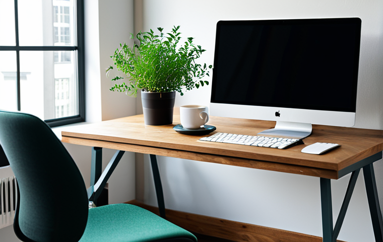 Calm Workspace**
"A clean and organized workspace with a modern desk, a laptop, and a cup of herbal tea. Soft, natural lighting. A small green plant adds a touch of nature. Focus on creating a serene and productive atmosphere. safe for work, appropriate content, fully clothed, professional, modest, family-friendly, perfect anatomy, natural proportions, professional photography, high quality"
**